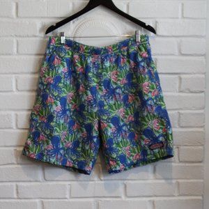 Vineyard Vines Men's Swim Trunks Shorts Blue/Pink Octopus Polyester Mesh Lined L